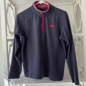 The North Face 1/2 Zip Fleece Pullover Layer Light Purple Lilac Jacket Size M